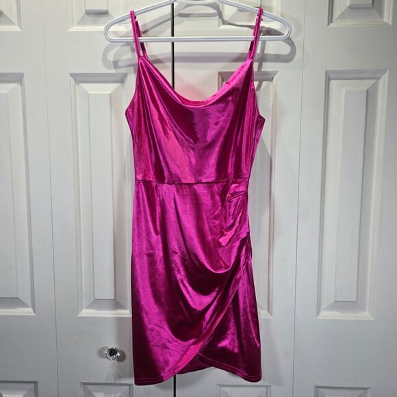 Dresses & Skirts - NWT Hot Pink Satin Mini Dress - Size 4-6